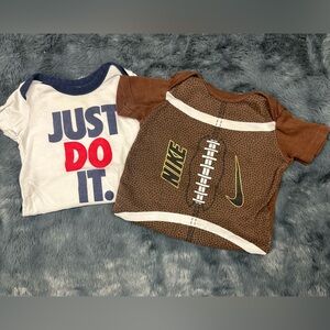 Nike Kids' Brown and White Onesie Set